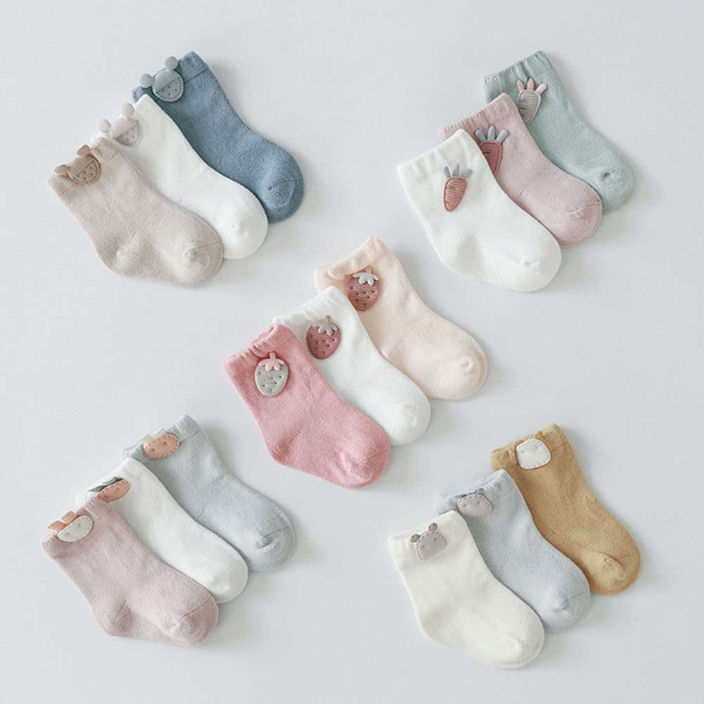 3 Pasang Kaus Kaki Bayi Katun  - Unisex Baby Socks Non Slip ulasan dan harga